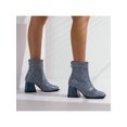 thumbnail image 4 of Woobling Bottes Cheville Confort pour Femmes Bureau Respirantes à Fermeture Éclair Bottillons Habillés Bleu 6.5, 4 of 9