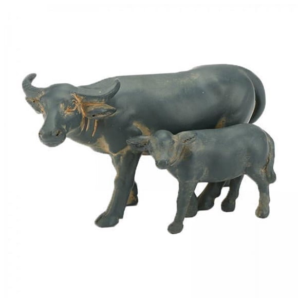 jinwen 6X Figurine Miniature de Buffle Statue de Buffle pour Bureau Couloir Table 6 Pcs