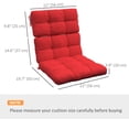 thumbnail image 3 of Indoor Outdoor Chair Cushion with Ties, Button Tufted, for Garden, Red, 3 of 10