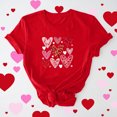 thumbnail image 1 of Meichang T-Shirts de la Saint-Valentin pour Femmes Imprimé Amour Doux Manches Courtes Col Rond Coupe Ample T-Shirts Tendance, 1 of 6