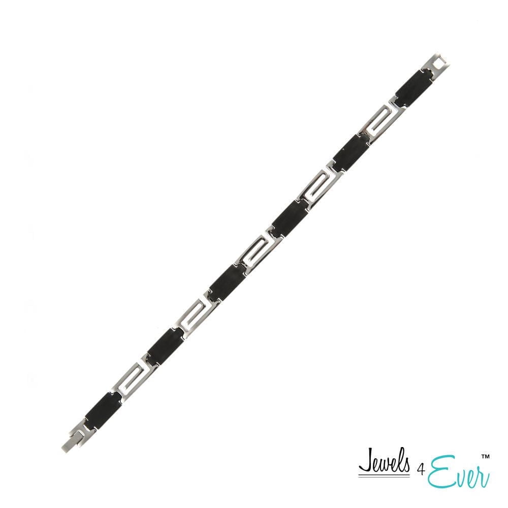 Jewels 4 Ever Men's Black Punk Stainless Steel Bracelet