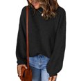 thumbnail image 4 of Blouse à Col Roulé à Manches Longues pour Femmes Automne et Hiver, Chandail Décontracté à Col Roulé pour Femmes, Hauts Unis à Manches Longues en Tricot, 4 of 7