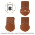 thumbnail image 3 of Coolmade 24pcs Chair Socks High Elastic Furniture Socks Pads Non-Slip Chair Leg Feet Socks Covers Furniture Caps Set, Fit Furniture Feet Girth from 3" to 5", Knitted Furniture Pads Brown, 3 of 8