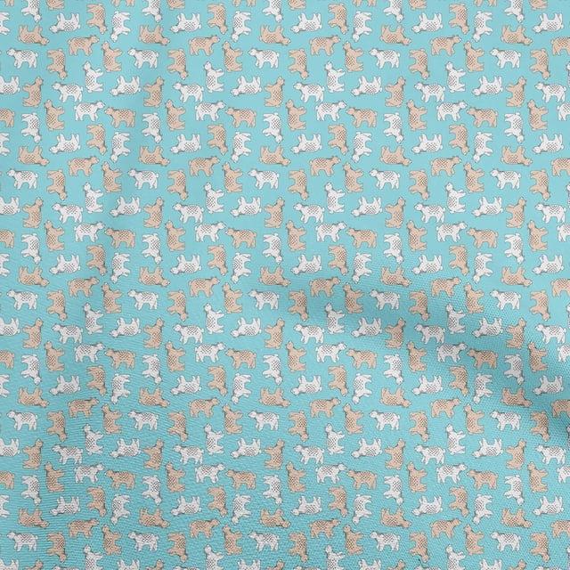 oneOone Polyester Spandex Turquoise Blue Fabric Animal Craft Projects Decor Fabric Printed By The Yard 56 Inch Wide