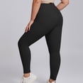thumbnail image 4 of Lovzfmll High Waist Yoga Leggings for Women, Solid Color Active Fit, Slim Ankle Length Leggings Black, 2XL, 4 of 6