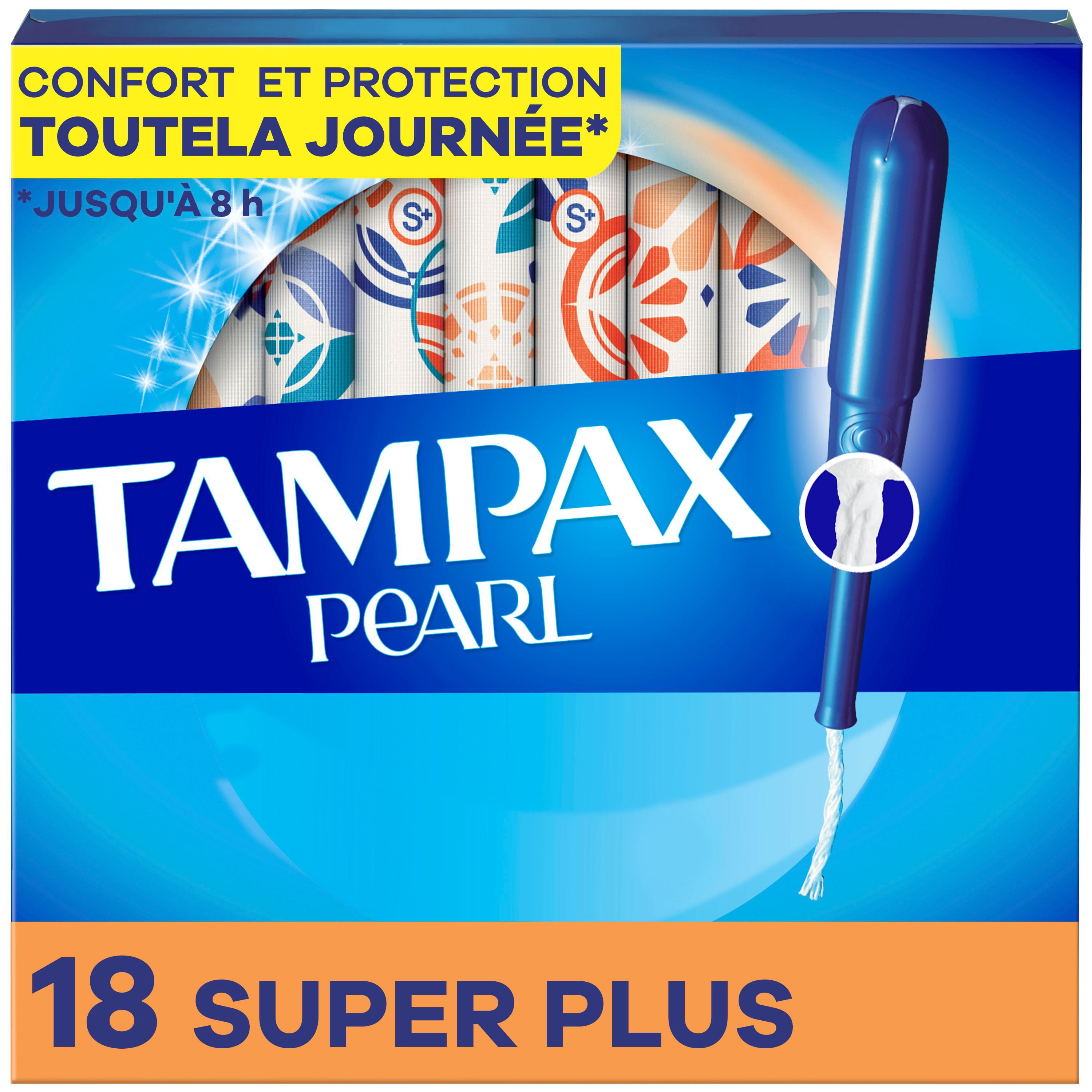 Tampax Pearl Tampons, with LeakGuard Braid, Super Plus Absorbency, Unscented18 count