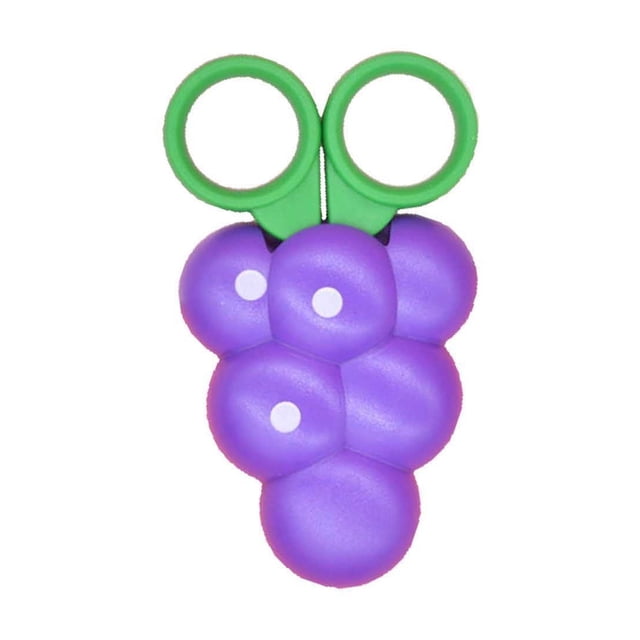 HOARBOEG Cute Fruit Scissors Set Carrot Banana Grape Strawberry Shape With Protective Cover Children's Paper Cutting Tools Safe
