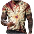 thumbnail image 1 of RKSTN Chemises pour Hommes Manches Courtes Décontractées Mode Col Rond Chandail à Enfiler T-Shirt Imprimé Hauts à Manches Courtes Chemises Hawaïennes pour Hommes, 1 of 4