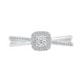 thumbnail image 2 of DGOLD Bague de Promesse Délicate en Argent Sterling avec Diamant Blanc Rond pour Femmes (1/6 cttw), 2 of 4
