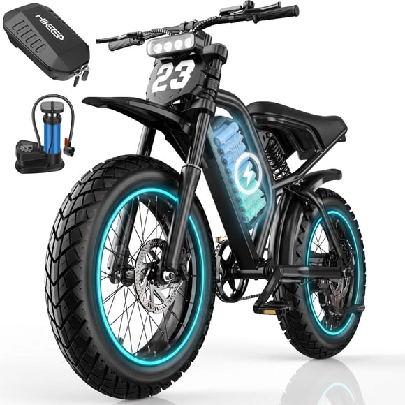 20" Fat Tire Electric Bike for Adults, 750W 1500W Peak Motor Dirt Bike, 48V 17.5Ah E-Bike, Full Suspension, Max 32MPH, UL 2849