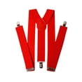 thumbnail image 1 of Men's 1 Inch Wide Solid Adjustable Suspenders, Red, 1 of 1