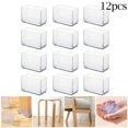 thumbnail image 3 of Luckyn Chair Leg Cap Covers Clear, 12 Pcs Rubber Chair Leg Rectangle Covers Furniture Table Feet Floor Protectors, 3 of 4