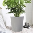 thumbnail image 4 of Self-Watering Planter Pot with Automatic Water Absorption System | 7-Inch Circular Plastic Flower Pot for Indoor Outdoor Plants | Includes 1 Planting Basin, 4 of 6
