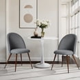 thumbnail image 1 of Homy Casa 2-Pack Armless Upholstered Accent Chairs with Round Back, Grey Fabric, 1 of 10