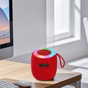Super Loud Mini Bluetooth Speaker with Subwoofer, Portable Card USB TF Playback RGB Lights, Compact Wireless Speaker for Home Outdoor Car Travel Party, Red