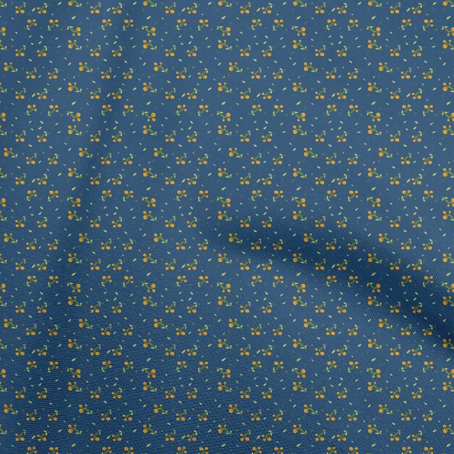 oneOone Polyester Spandex Blue Fabric Asian Japanese Floral Craft Projects Decor Fabric Printed By The Yard 56 Inch Wide