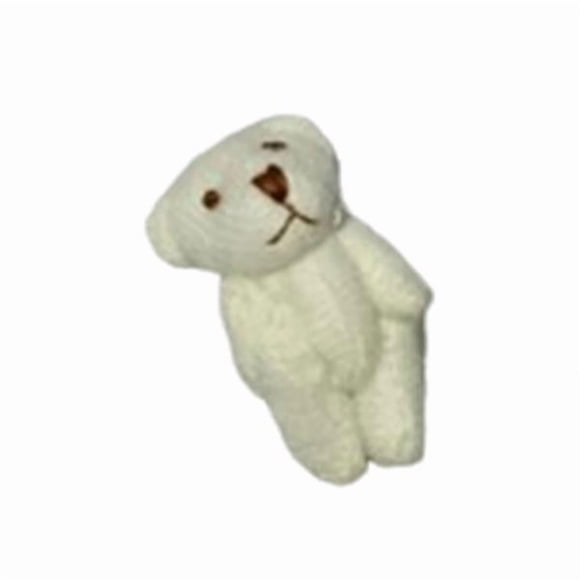 Lipstore 2x Mini Ourson Articulé en Peluche Doux Boîte Cadeau de Mariage Poupée pour Déco Blanc 2 Pcs