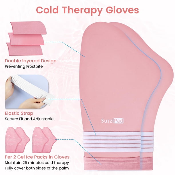 SuzziPad Cold Therapy Socks and Hand Ice Pack, Cooling Gloves for