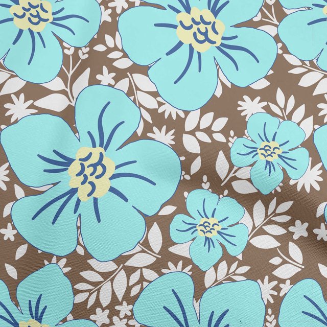 oneOone Velvet Rust Brown Fabric Floral Craft Projects Decor Fabric Printed By The Yard 58 Inch Wide
