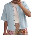 thumbnail image 3 of Cameland Cardigan Décontracté à Manches Cinq Boutons Col Rond pour Femmes, 3 of 6