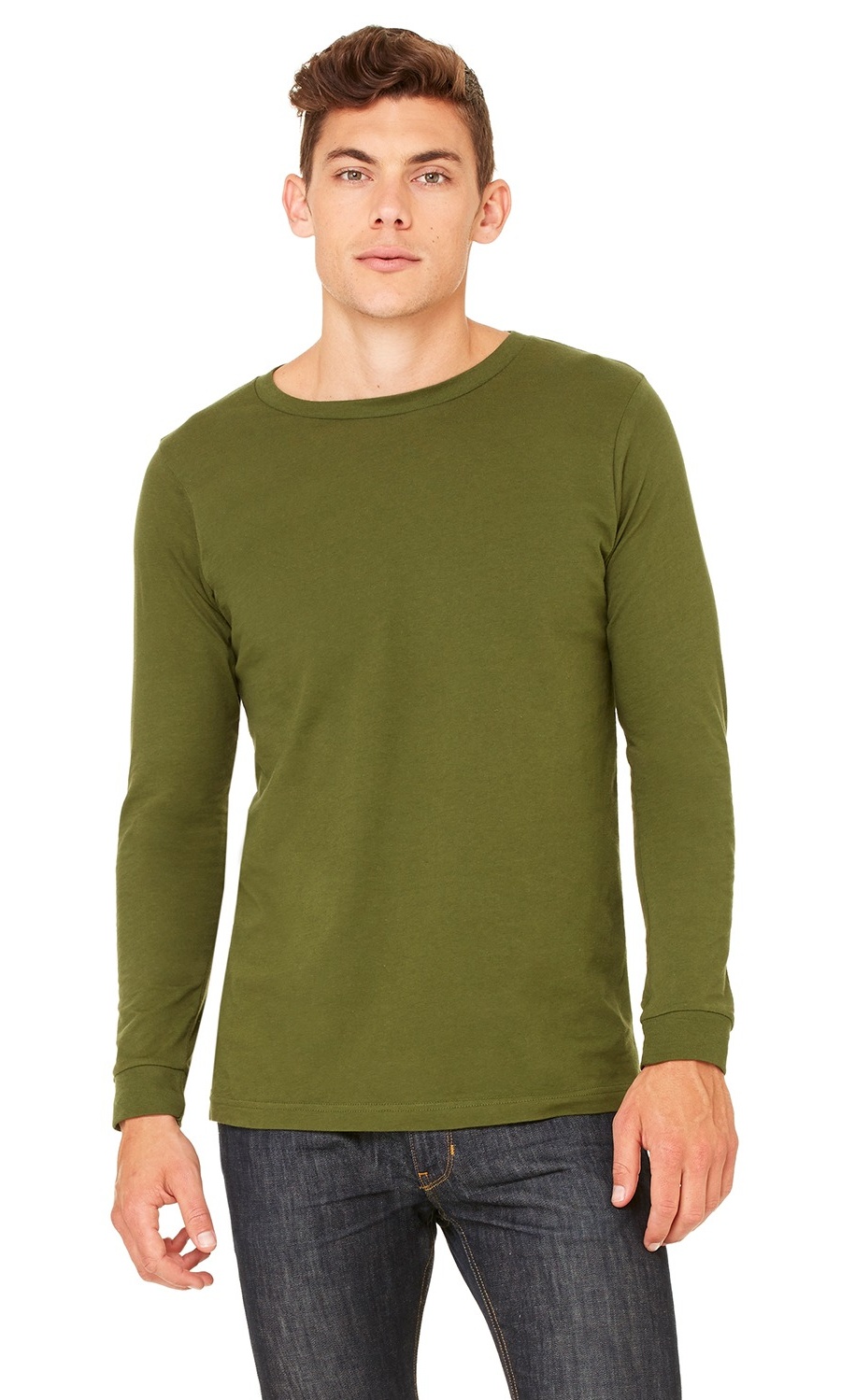 Bella + Canvas T-Shirt Unisexe à Manches Longues - OLIVE - 2TG