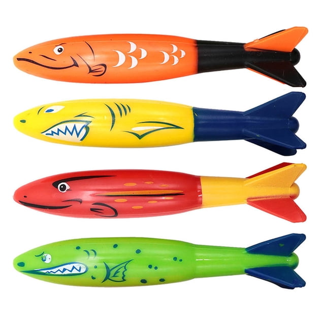 PVCS Swimming Pool Diving Toys For Kids Sinking Toys Set Underwater Variety Diving 4PCS
