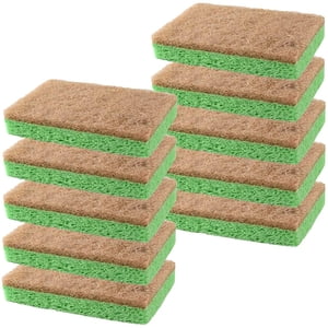 Hottest 10 Pack Natural Dish Sponge, Eco-Friendly Scrub Sponge, Compostable Coconut & Cellulose Cleaning Scrubber Non-Scratch Kitchen Sponge for Pot,Pan,Bathroom,Flatware,Sink,