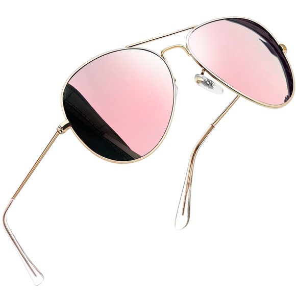 Joopin Lunettes de Soleil Polarisées d'Aviation pour Femmes, Lunettes de Soleil de Pilote Style Militaire Classique, Lunettes Légères