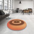 thumbnail image 4 of Ahgly Company Tapis d'Intérieur Lavable à la Machine, Carré, Transitionnel, Orange, Tapis de Zone, 8 Pieds Carré, 4 of 7