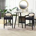 thumbnail image 3 of Americana 27" Cane Back Counter-Height Bar Stool Natural Black Linen, 3 of 10