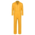 thumbnail image 3 of CHICTRY Mens Work Overalls Long Sleeve Button Up Coveralls Mechanic Uniforms One Piece Jumpsuit Yellow S, 3 of 5