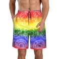 thumbnail image 1 of Sikiie Short de Plage pour Homme à Imprimé Teinture sur Nœuds Coloré, Short à Haute Élasticité à Séchage Rapide - avec Cordon de Serrage et Poches Antidérapantes, Convient à la Plage, aux Sports, aux Vacances - Petit, 1 of 6