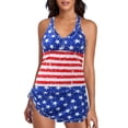 thumbnail image 4 of Plus Size 4th Of July Printed Swimsuits For Women Two Piece Bathing Suits Long Torso Tank Tops With Skirt, 4 of 6