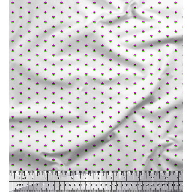 Soimoi Rayon Fabric Diamond Shirting Printed Fabric 1 Yard 42 Inch Wide