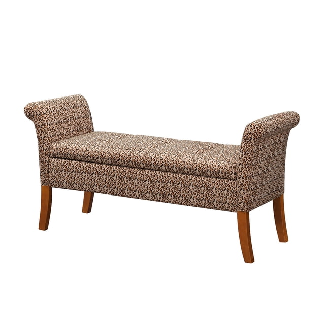 Convenience Concepts Designs4Comfort Banc de Rangement Garbo, Imprimé Léopard Savane