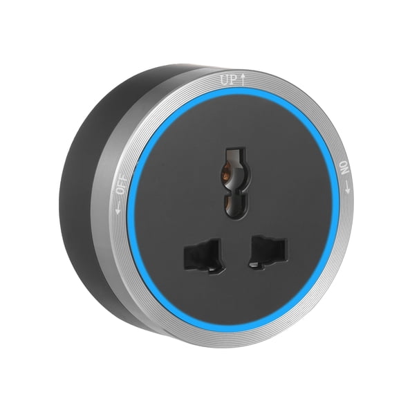 Yeacher Universal 3-Pin Track Sockets Power Sockets Adapter Power Track Socket Outlet Versatile Electric Mobile Track Socket Slidable Wall Outlet with Blue LED Ring