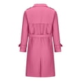 thumbnail image 4 of Soki Women's Long Double-Breasted Trench Coat Fall Winter Jacket with Belt, 4 of 5