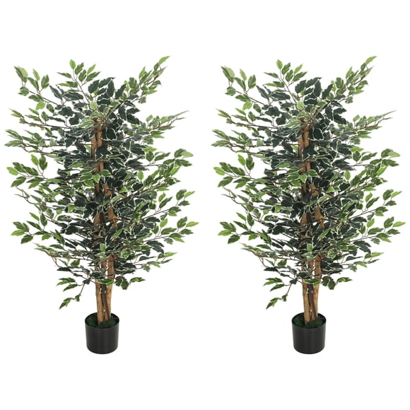 HOMCOM Arbre de Ficus Artificiel de 4,3 Pi pour Décoration Intérieure