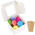 thumbnail image 1 of Moretoes 50pcs 4x4x2.5 Inches White Bakery Boxes with Window 50, 1 of 7