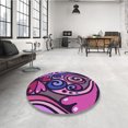 thumbnail image 4 of Ahgly Company Tapis d'Intérieur Rectangulaire de Style Transitionnel Lavable à la Machine en Velours Prune Violet, 2 Pieds x 3 Pieds, 4 of 7