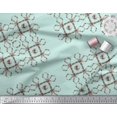 thumbnail image 2 of Soimoi Green Rayon Fabric Floral Wreath Geometric Decor Fabric Printed Yard 58 Inch Wide, 2 of 5