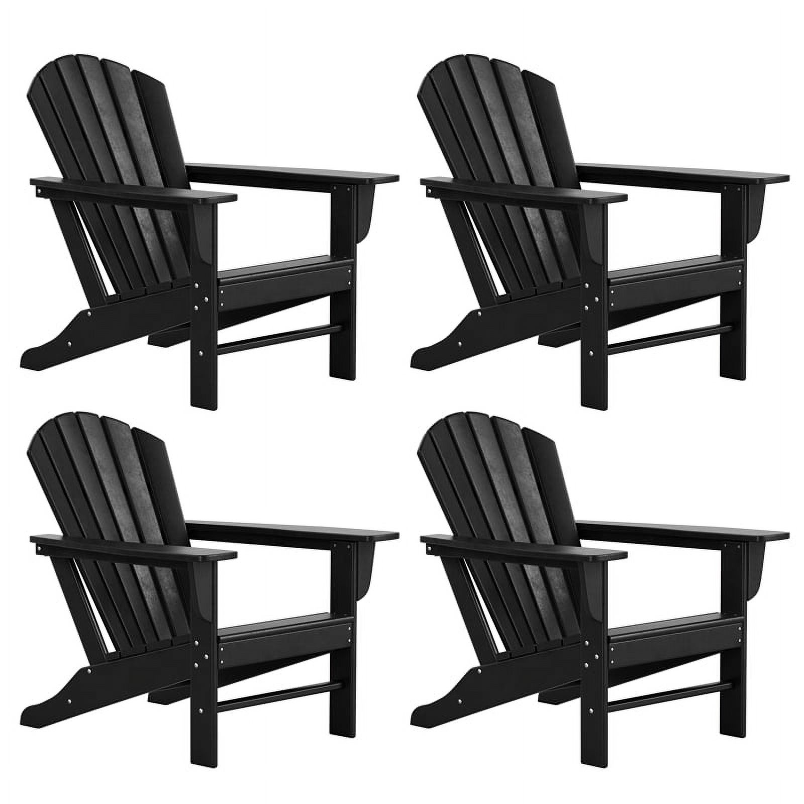 Chaise Adirondack Classique d'Extérieur (Ensemble de 4) en Noir