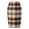 thumbnail image 1 of 2025 Pencil Plaid Skirts for Rave Skirt Women Fall Winter High Linen Skirt Waisted Bodycon Knee Length Mini Skirt Wool Midi Skirt with Pencil Skirt for Women, 1 of 5