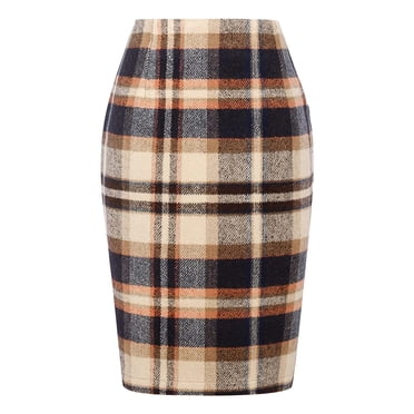 Kcodviy Jupes Crayon à Carreaux pour Cintres de Jupes pour Femmes Automne Hiver Jupe Mini Plissée Haute Taille Moulante Longueur Genou Grande Taille Jupe en Tulle Jupe Midi en Laine avec Fente de Jupe Chaude