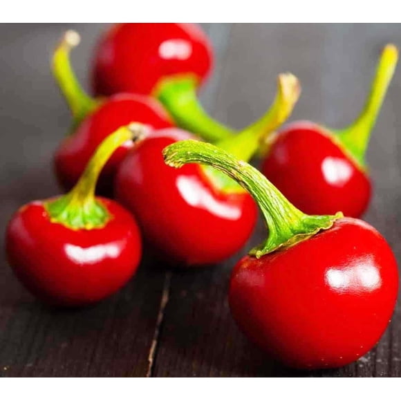 HJADGG Seeds Hot Pepper Cherry Round Red Non GMO Heiroom Vegetable for Planting
