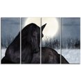 thumbnail image 2 of Cheval Noir au Clair de Lune - Impression sur Toile Animal, 2 of 3