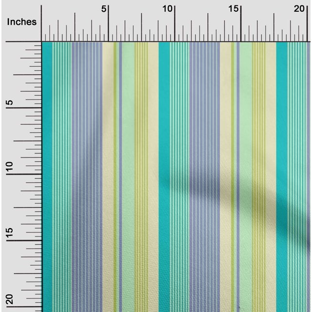 oneOone Cotton Poplin Fabric Multicolor Stripe Print Fabric By Yard 56 Inch Wide