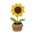 thumbnail image 2 of tredstone Hand Knitted Crochet Flowers Mini Potted Flowers Car Accessories Small Cute, 2 of 6