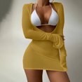 thumbnail image 1 of Meichang Maillots de Bain Trois Pièces pour Femmes avec Robe de Plage par-Dessus, Bikini à Dos Nu, Ensembles de Bikini Triangle String, Maillot de Bain avec Découpe, Sortie de Plage, 1 of 3