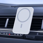 Car Mount Magnetic Wireless Charging Phone Holder, 15W Fast Charging Car Phone Charger, Suction 360° Rotation One-Handed Control for Car Dashboard, White